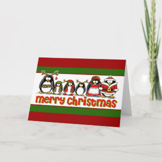 Cartes Pour Fêtes Annuelles Pingouins de Joyeux Noël