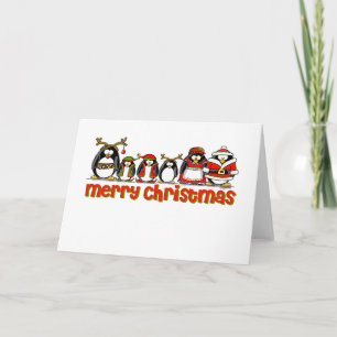 Cartes Pour Fêtes Annuelles Pingouins de Joyeux Noël