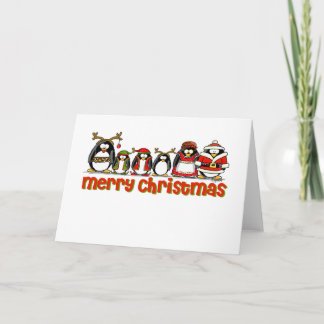 Cartes Pour Fêtes Annuelles Pingouins de Joyeux Noël