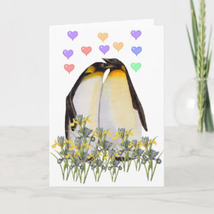 Cartes Pour Fêtes Annuelles Pingouins de la Saint Valentin