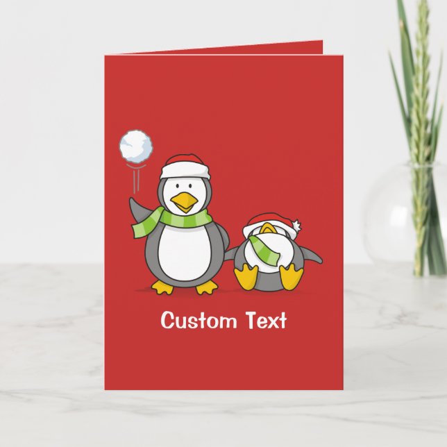 Cartes Pour Fêtes Annuelles Pingouins de Noël (Devant)