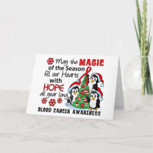 Cartes Pour Fêtes Annuelles Pingouins de Noël Cancer du Sang
