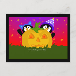 Cartes Pour Fêtes Annuelles Pingouins d'Halloween