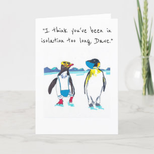 Cartes Pour Fêtes Annuelles Pingouins d'isolement portant masque facial Noël