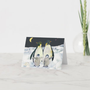 Cartes Pour Fêtes Annuelles Pingouins empereurs en Antarctique