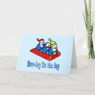 Cartes Pour Fêtes Annuelles Pingouins en dentelle dans la scène hivernale