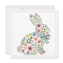 Pink and Blue Wildflower Easter Rabbit