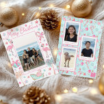 Cartes Pour Fêtes Annuelles Pink & Aqua Flamant rose Beach Photo de Noël<br><div class="desc">PreppyPrint.com - Célébrez Noël avec style! Ajoutez votre touche personnalisée à ces cartes de Noël. Transférez aussi ce design sur les produits de votre choix ! Cliquez sur la case sous "Logo Zazzle" pour retirer le logo Zazzle de l'arrière de la carte. Veuillez visiter mon magasin de créateurs, PreppyPrint.com, pour...</div>