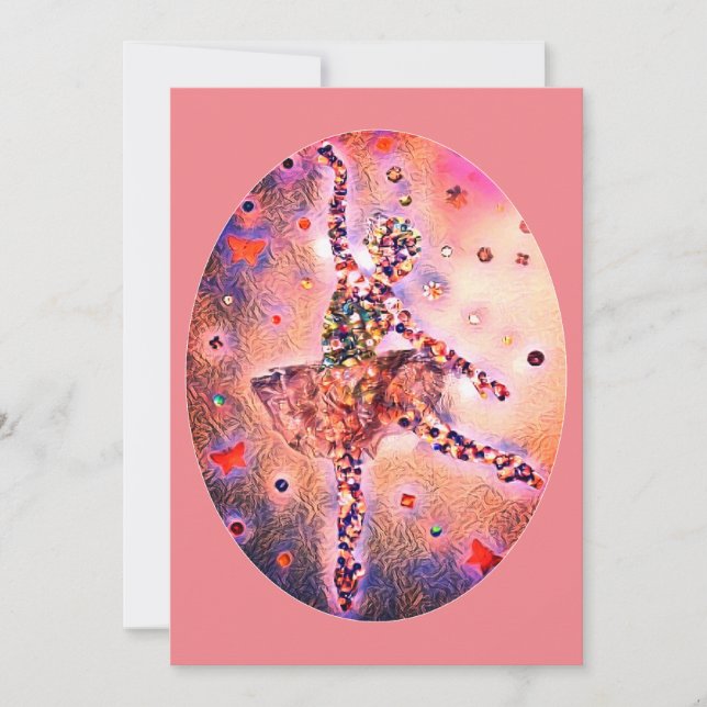 Cartes Pour Fêtes Annuelles Pink Ballerina Plum Fée Nutcracker Dancer (Devant)