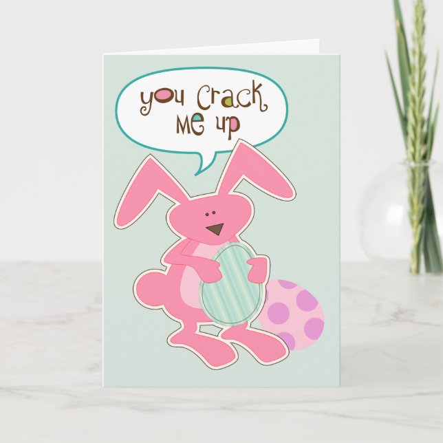 Cartes Pour Fêtes Annuelles Pink Bunny Cracked Egg Easter (Devant)