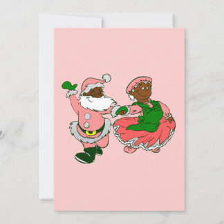 Cartes Pour Fêtes Annuelles  pink christmas black santa claus wife 