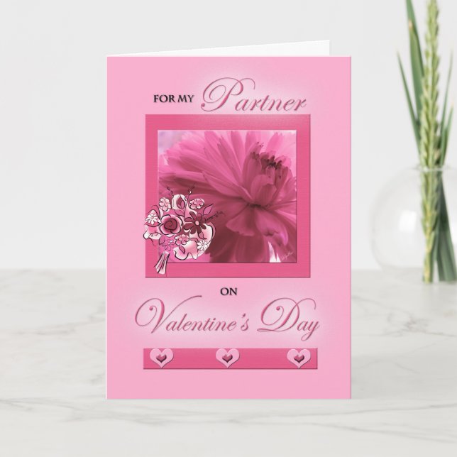 Cartes Pour Fêtes Annuelles Pink Daisy Valentine for Life Partner (Devant)