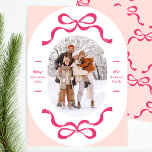 Cartes Pour Fêtes Annuelles Pink Festive Retro Trendy Bows Oval Photo<br><div class="desc">***cette conception fait partie d'une collection correspondante*** _________________________ ce modèle de conception est entièrement modifiable / personnalisable par vous le client - cliquez sur personnaliser un autre bouton si vous souhaitez déplacer, ajouter, supprimer ou apporter des modifications importantes à la conception ___________________________________________________ si vous avez des questions sur le DESIGN...</div>