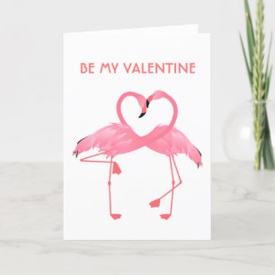 Cartes Pour Fêtes Annuelles Pink Flamant rose Be My Valentine