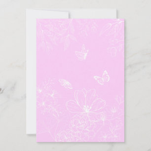 Cartes Pour Fêtes Annuelles Pink Floral minimaliste Motif moderne Abstrait