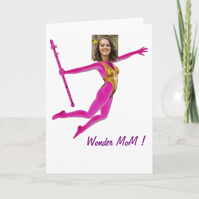 Cartes Pour Fêtes Annuelles Pink Fushia Wonder Woman, Fairy Wand - (Devant)