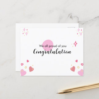 Cartes Pour Fêtes Annuelles Pink Graduation Félicitation Card