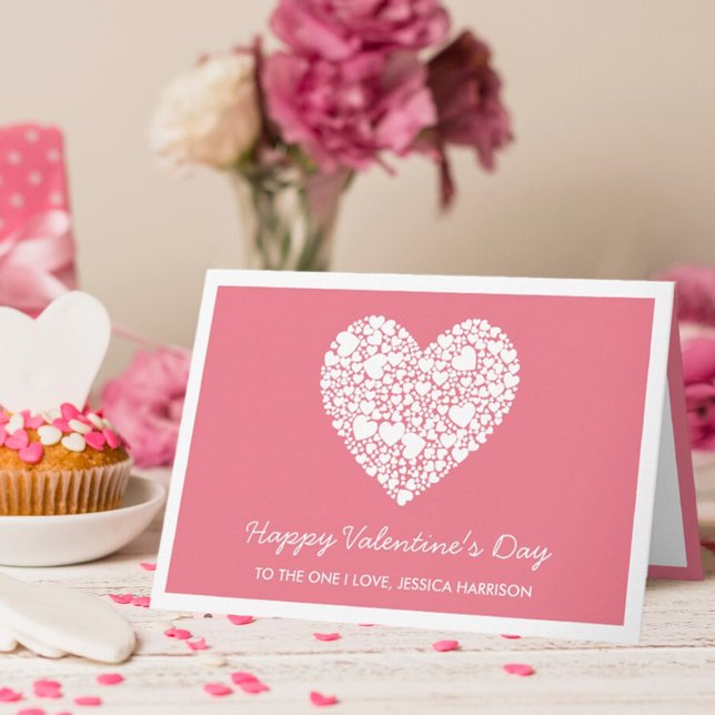 Cartes Pour Fêtes Annuelles Pink Heart Be My Valentine Valentine's Day (Créateur téléchargé)