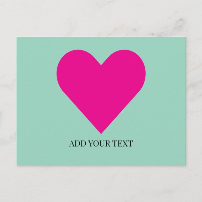 Cartes Pour Fêtes Annuelles Pink Heart Custom Postcard (Devant)