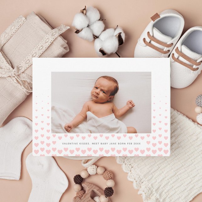 Cartes Pour Fêtes Annuelles Pink Heart Gradient valentine Photo (Créateur téléchargé)