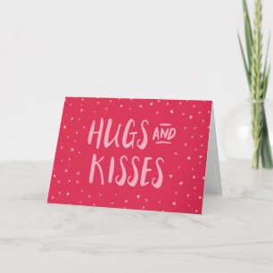 Cartes Pour Fêtes Annuelles Pink Hubs et Kisses Coeurs Saint Valentin