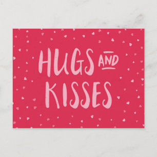 Cartes Pour Fêtes Annuelles Pink Hubs et Kisses   Coeurs   Saint Valentin