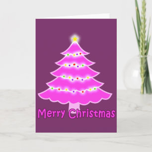 Cartes Pour Fêtes Annuelles Pink Merry Christmas tree