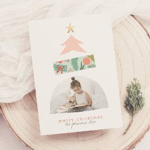 Cartes Pour Fêtes Annuelles Pink & Mint Arche Abstraite de Noël Arche photo