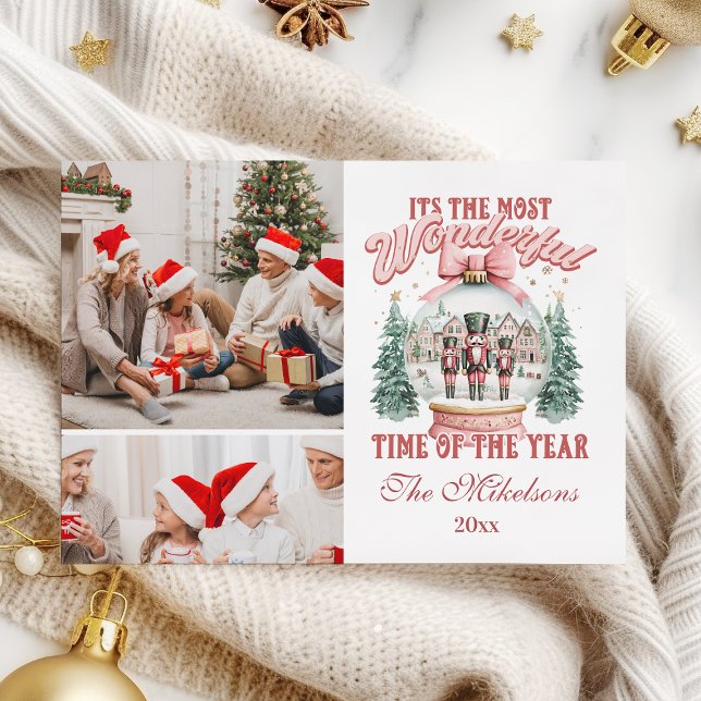 Cartes Pour Fêtes Annuelles  Pink  Nutcracker Christmas 2 Photo  Wonderland Gl (Créateur téléchargé)