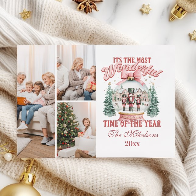 Cartes Pour Fêtes Annuelles  Pink  Nutcracker Christmas 3 Photo  Wonderland Gl (Créateur téléchargé)