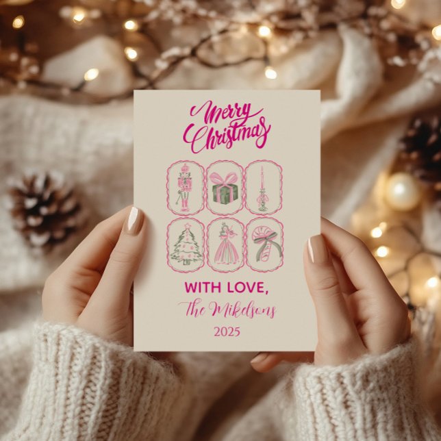 Cartes Pour Fêtes Annuelles Pink Nutcracker Coquette Christmas (Créateur téléchargé)