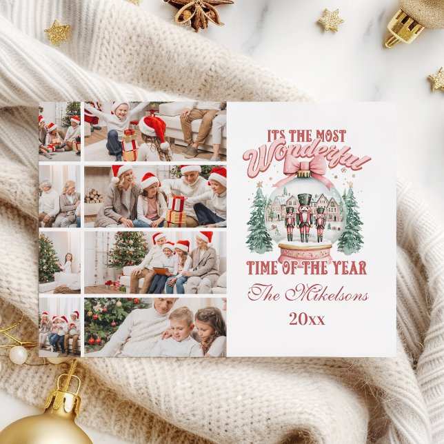 Cartes Pour Fêtes Annuelles Pink Nutcracker Noël 8 Photo Wonderland Gl (Créateur téléchargé)