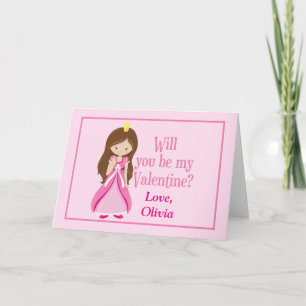 Cartes Pour Fêtes Annuelles Pink Princess Valentine's Day personnalisable