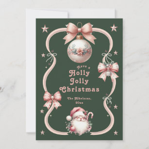 Cartes Pour Fêtes Annuelles Pink Retro Noël Père Noël