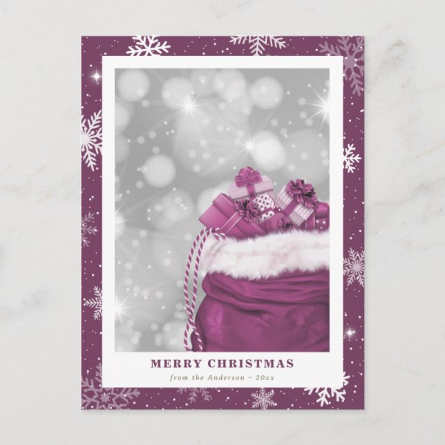 Cartes Pour Fêtes Annuelles Pink Sparkly Joyeux Noël (Devant)