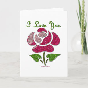 Cartes Pour Fêtes Annuelles Pink Stencil Rose I Love You