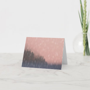 Cartes Pour Fêtes Annuelles Pink Sunrise Frost Trees Forêt Paysage Fog