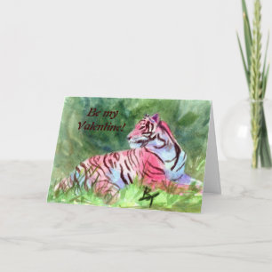 Cartes Pour Fêtes Annuelles Pink Tiger Aceo, Be myValentine !