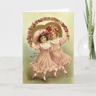 Cartes Pour Fêtes Annuelles Pink Vintage Valentine's Day Friendship