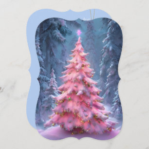 Cartes Pour Fêtes Annuelles Pink Winter Wonderland Personnaliser la signature