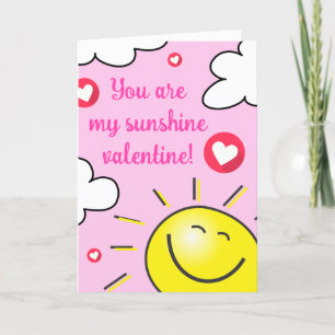 Cartes Pour Fêtes Annuelles Pink You Are My Sunshine Joyeux Valentines Day