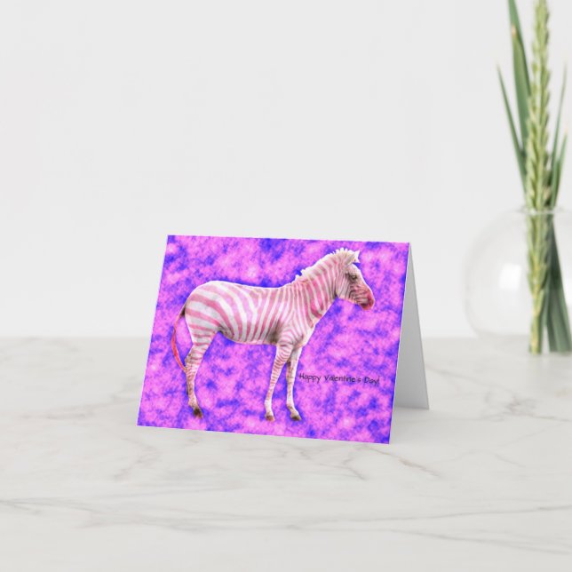 Cartes Pour Fêtes Annuelles Pink Zebra Valentine (Devant)