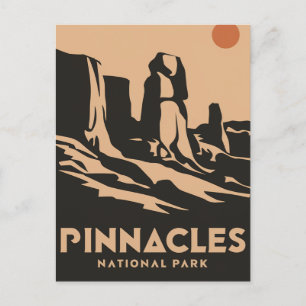 Cartes Pour Fêtes Annuelles Pinnacles National Park Vintage Minimal Travel Art