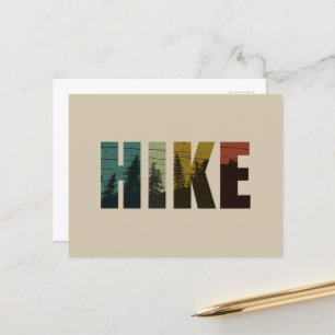 Cartes Pour Fêtes Annuelles Pins dans les bois randonnée vintage