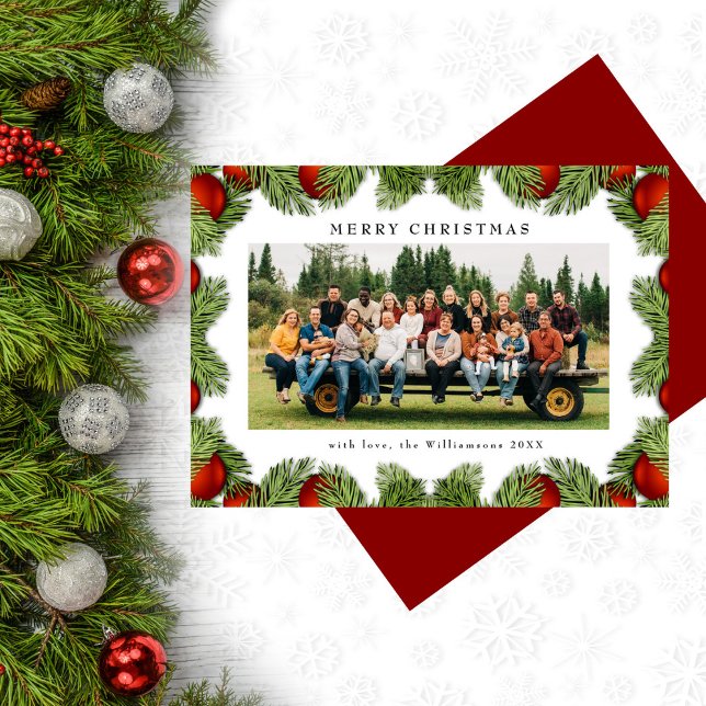 Cartes Pour Fêtes Annuelles Pins de Noël Végétation Photo traditionnelle (Créateur téléchargé)