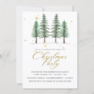 Cartes Pour Fêtes Annuelles Pins d'hiver et Noël Fête Invitation.