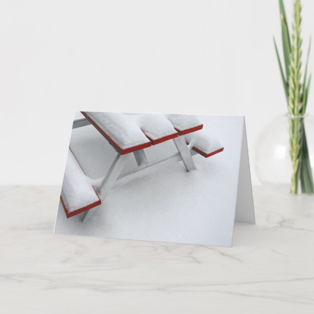 Cartes Pour Fêtes Annuelles pique-nique sous la neige (Devant)