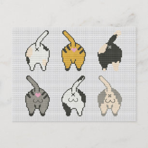 Cartes Pour Fêtes Annuelles Piqûre croisée pour chats