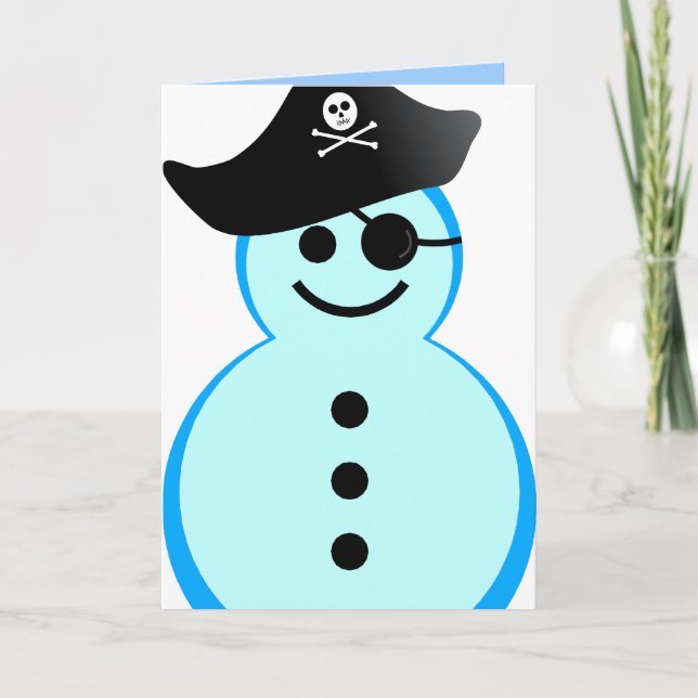 Cartes Pour Fêtes Annuelles pirate de bonhomme de neige (Devant)