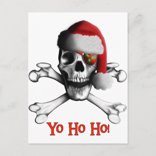 Cartes Pour Fêtes Annuelles Pirate de Noël (Devant)